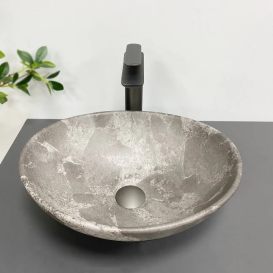 Раковина для ванної кімнати VBI PARMA 42x34 см кераміка темно-сірий камінь матовий VBI-011019