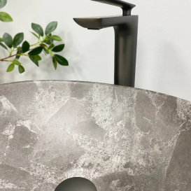 Раковина для ванної кімнати VBI PARMA 42x34 см кераміка темно-сірий камінь матовий VBI-011019