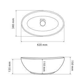 Раковина для ванної кімнати VBI PARMA 42x34 см кераміка бежевий камінь матовий VBI-011020