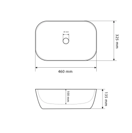 Раковина для ванной VBI PARMA 46x32,5 см керамика черный мрамор глянцевый VBI-011207