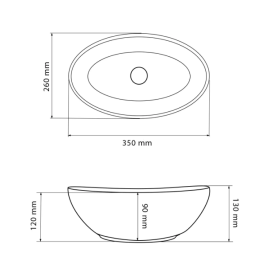 Раковина для ванной VBI PARMA S 35x26 см керамика природный мрамор глянцевый VBI-011002
