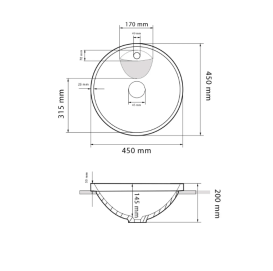 Раковина для ванної кімнати VBI PIANETTE 45x45 см кераміка білий VBI-018015