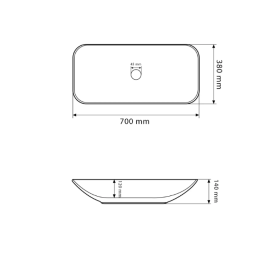 Раковина для ванної кімнати VBI PINETO 70x38 см кераміка білий VBI-012607