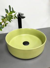Раковина для ванної кімнати VBI PRATO 35,5x35,5 см кераміка оливковий матовий VBI-011402