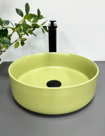Раковина для ванної кімнати VBI PRATO 35,5x35,5 см кераміка оливковий матовий VBI-011402