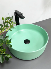 Раковина для ванної кімнати VBI PRATO 35,5x35,5 см кераміка м'ятний матовий VBI-011403