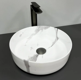 Раковина для ванної кімнати VBI PRATO 36x36 см кераміка природний мармур глянсовий VBI-011404