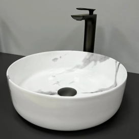 Раковина для ванної кімнати VBI PRATO 36x36 см кераміка природний мармур глянсовий VBI-011404