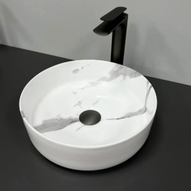 Раковина для ванної кімнати VBI PRATO 36x36 см кераміка природний мармур глянсовий VBI-011404