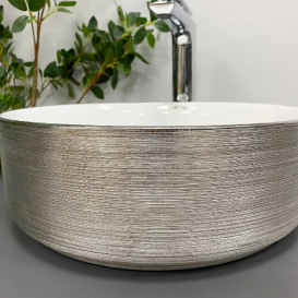 Раковина для ванной VBI PRATO 36x36 см керамика серебряный/белый VBI-011407