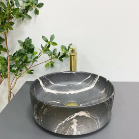 Раковина для ванної кімнати VBI PRATO 38x38 см кераміка чорний онікс матовий VBI-011406