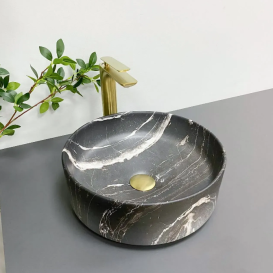 Раковина для ванної кімнати VBI PRATO 38x38 см кераміка чорний онікс матовий VBI-011406