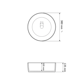 Раковина для ванної кімнати VBI PRATO 38x38 см кераміка чорний онікс матовий VBI-011406