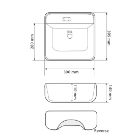 Раковина для ванной VBI RAGUSA S 39x39,5 см керамика мармо глянцевый VBI-014502