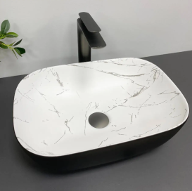 Раковина для ванной VBI RAVENNA 36,5x32,5 см керамика мармо черный матовый VBI-011220
