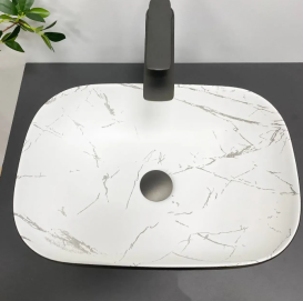 Раковина для ванной VBI RAVENNA 36,5x32,5 см керамика мармо черный матовый VBI-011220