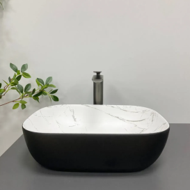 Раковина для ванной VBI RAVENNA 36,5x32,5 см керамика мармо черный матовый VBI-011220