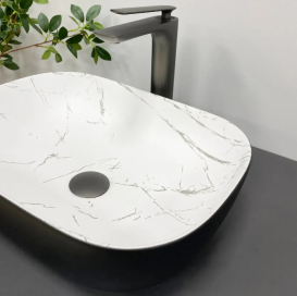 Раковина для ванной VBI RAVENNA 36,5x32,5 см керамика мармо черный матовый VBI-011220