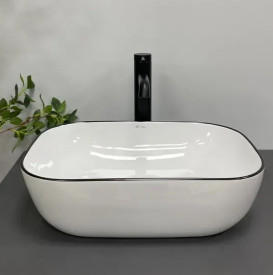 Раковина для ванної VBI Ravenna 45,5х32,5 см кераміка white black edge VBI-011224