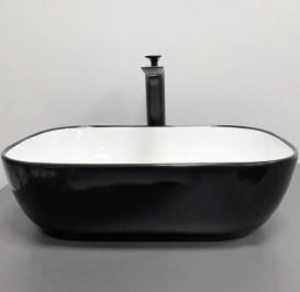 Раковина для ванної VBI Ravenna 46х33,5 см кераміка чорний/білий глянсовий VBI-011226