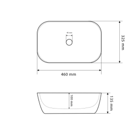 Раковина для ванної кімнати VBI RAVENNA 46x32,5 см кераміка аякс глянсовий VBI-011205