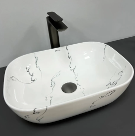 Раковина для ванної кімнати VBI RAVENNA 46x32,5 см кераміка мармо глянсовий VBI-011210