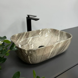 Раковина для ванной VBI RAVENNA 46x32,5 см керамика яшма глянцевая VBI-011211