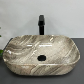 Раковина для ванной VBI RAVENNA 46x32,5 см керамика яшма глянцевая VBI-011211