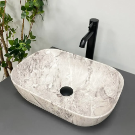 Раковина для ванної кімнати VBI RAVENNA 46x32,5 см кераміка камінь матовий VBI-011217