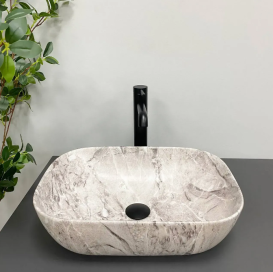 Раковина для ванної кімнати VBI RAVENNA 46x32,5 см кераміка камінь матовий VBI-011217