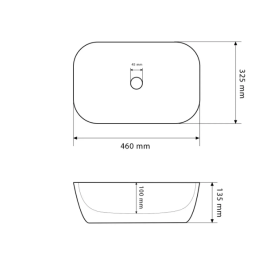 Раковина для ванної кімнати VBI RAVENNA 46x32,5 см кераміка білий з золотою каймою VBI-011218