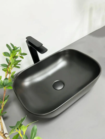 Раковина для ванної кімнати VBI RAVENNA 46x33 см кераміка чорний матовий VBI-011203