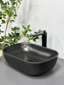 Раковина для ванної кімнати VBI RAVENNA 46x33 см кераміка чорний матовий VBI-011203