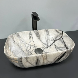 Раковина для ванной VBI RAVENNA 46x32,5 см керамика светло-серый оникс глянцевый VBI-011213