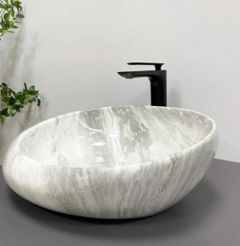 Раковина для ванной VBI Riccia 51х41 см керамика Light stone glossy VBI-017202