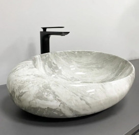 Раковина для ванной VBI Riccia 51х41 см керамика Light stone glossy VBI-017202