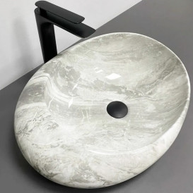 Раковина для ванной VBI Riccia 51х41 см керамика Light stone glossy VBI-017202