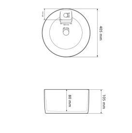 Раковина для ванної кімнати VBI RIETI 40,5x40,5 см кераміка білий VBI-015500