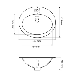 Раковина для ванной VBI SALERNO 56x47,5 см керамика белый VBI-018000