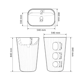 Раковина для ванної кімнати VBI TARSIA 54x46 см кераміка білий VBI-019008