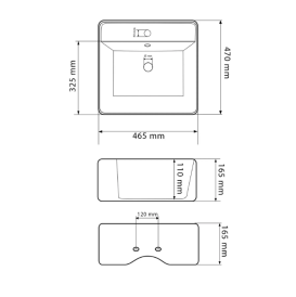 Раковина для ванної кімнати VBI TERAMO 46,5x47 см кераміка білий VBI-014701