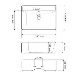 Раковина для ванной VBI TERAMO M 54x42 см керамика белый VBI-014702