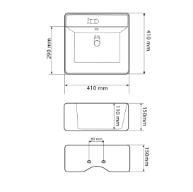 Раковина для ванної кімнати VBI TERAMO S 41x41 см кераміка білий VBI-014700