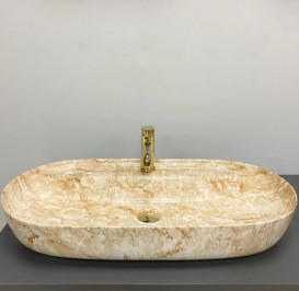 Раковина для ванной VBI Terni M 80х41 см керамика Travertine VBI-011804