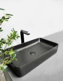 Раковина для ванной VBI TRIEST 60,5x35,5 см керамика черный матовый VBI-012701