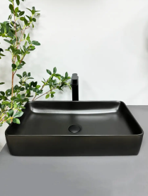 Раковина для ванной VBI TRIEST 60,5x35,5 см керамика черный матовый VBI-012701