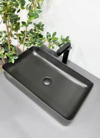 Раковина для ванной VBI TRIEST 60,5x35,5 см керамика черный матовый VBI-012701