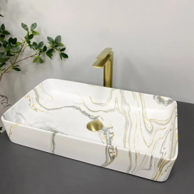 Раковина для ванної кімнати VBI TRIEST 61,5x35 см кераміка плямистий матовий VBI-012705