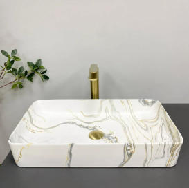 Раковина для ванної кімнати VBI TRIEST 61,5x35 см кераміка плямистий матовий VBI-012705