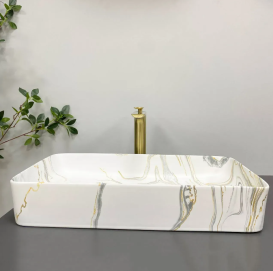 Раковина для ванної кімнати VBI TRIEST 61,5x35 см кераміка плямистий матовий VBI-012705